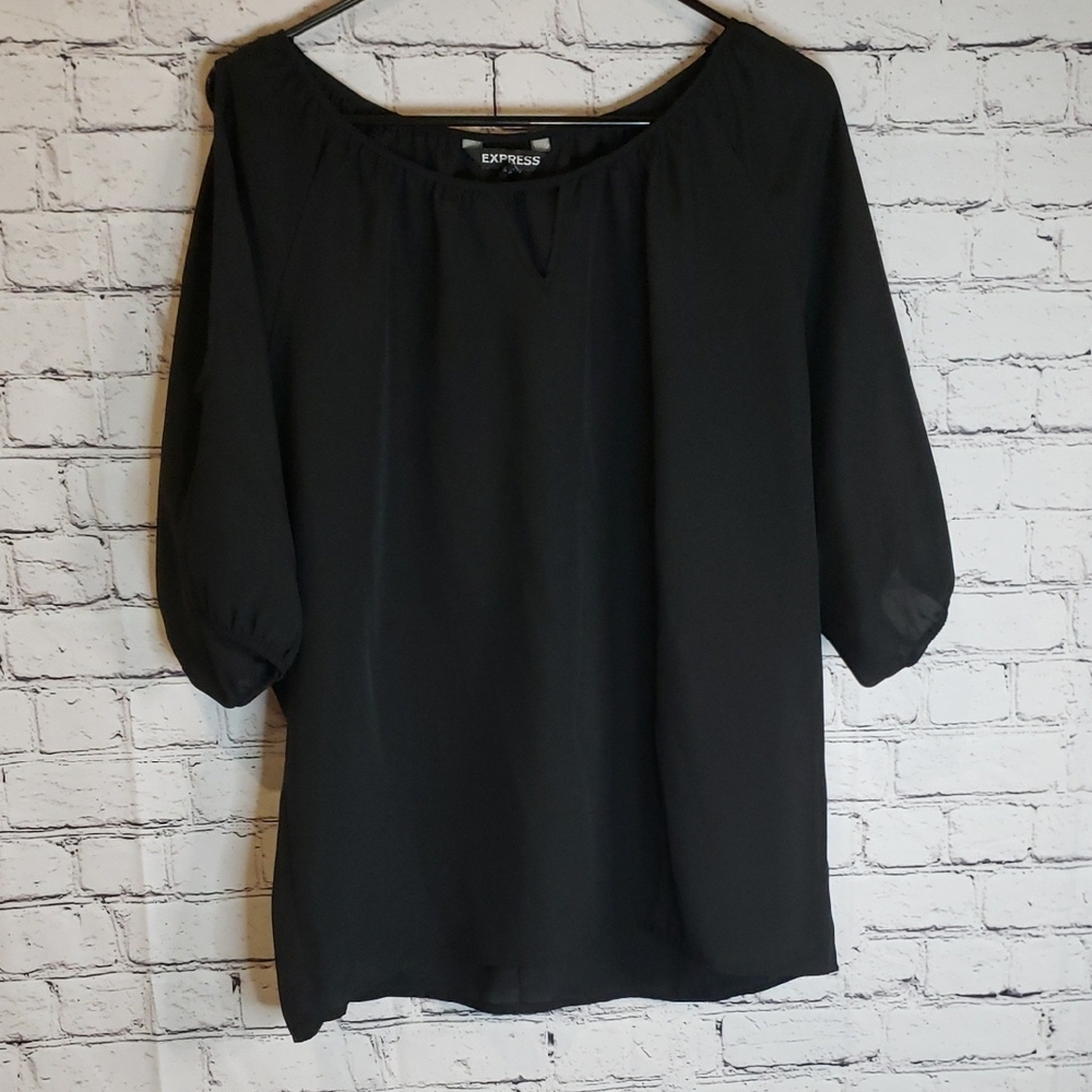 Express Women's Elegant Black Blouse